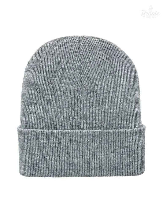 Cuffed Beanie - Circular knit  Winter Hat - Traditional - Solid - Gray