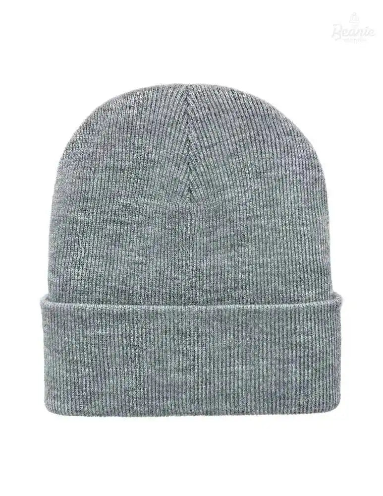 Cuffed Beanie - Circular knit  Winter Hat - Traditional - Solid - Gray The Beanie Factory Custom, Personlize 