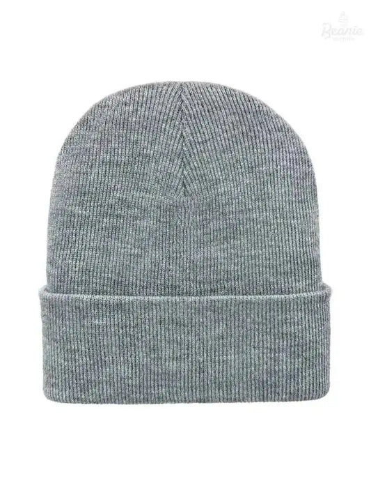 Cuffed Beanie - Circular knit  Winter Hat - Traditional - Solid - Gray The Beanie Factory Custom, Personlize 