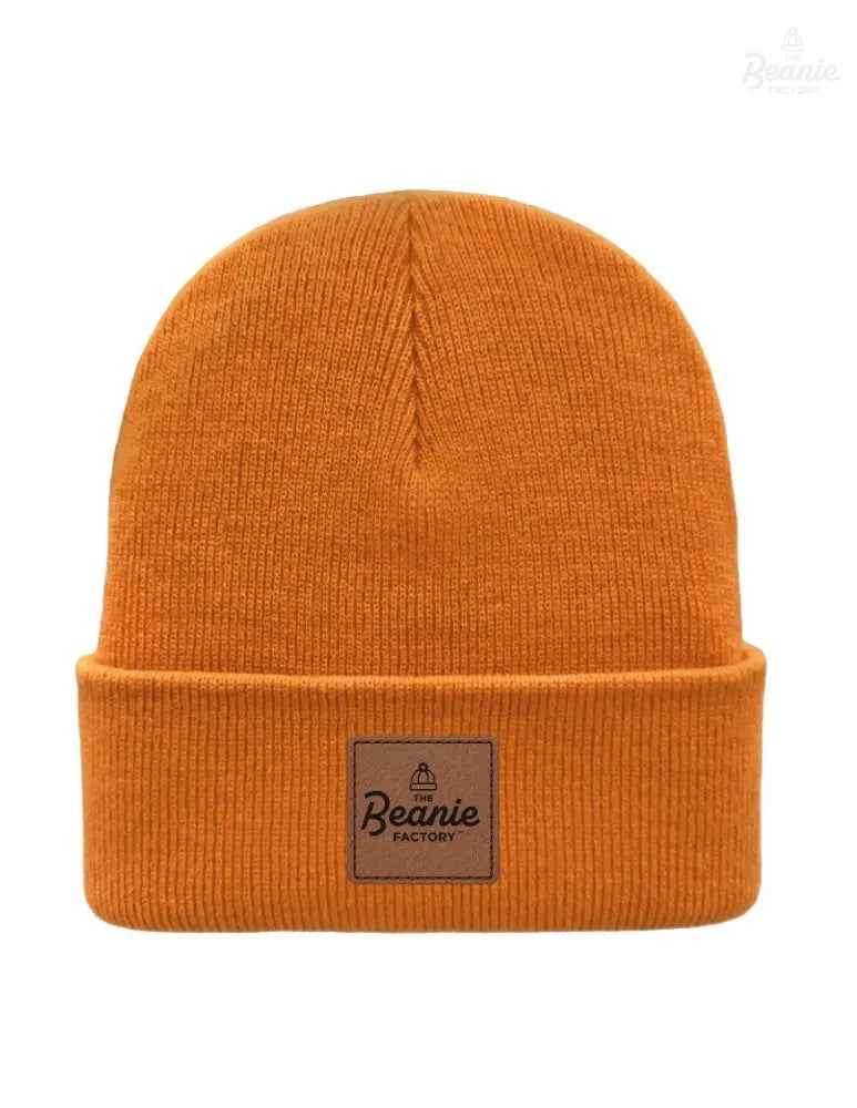 Cuffed Beanie - Circular knit  Winter Hat - Traditional - Solid - Orange