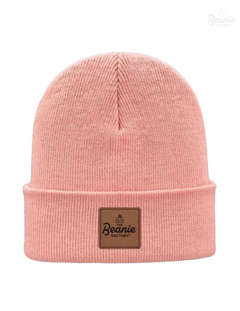 Cuffed Beanie - Circular knit  Winter Hat - Traditional - Solid - Pink
