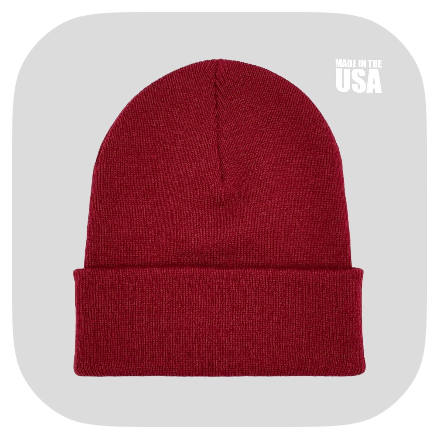Blank Beanie Factory Cuffed Winter Hat, Wholesale price, Premium Quality, Black, Made in U.S.A - The Beanie Factory