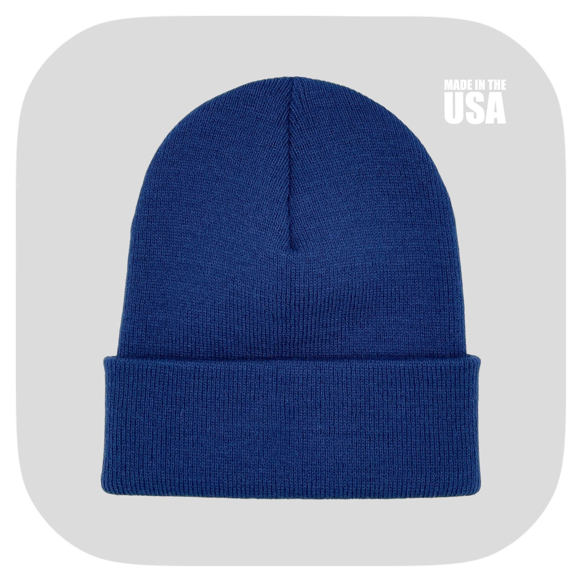 Blank Beanie Factory Cuffed Winter Hat, Wholesale price, Premium Quality, Black, Made in U.S.A - The Beanie Factory