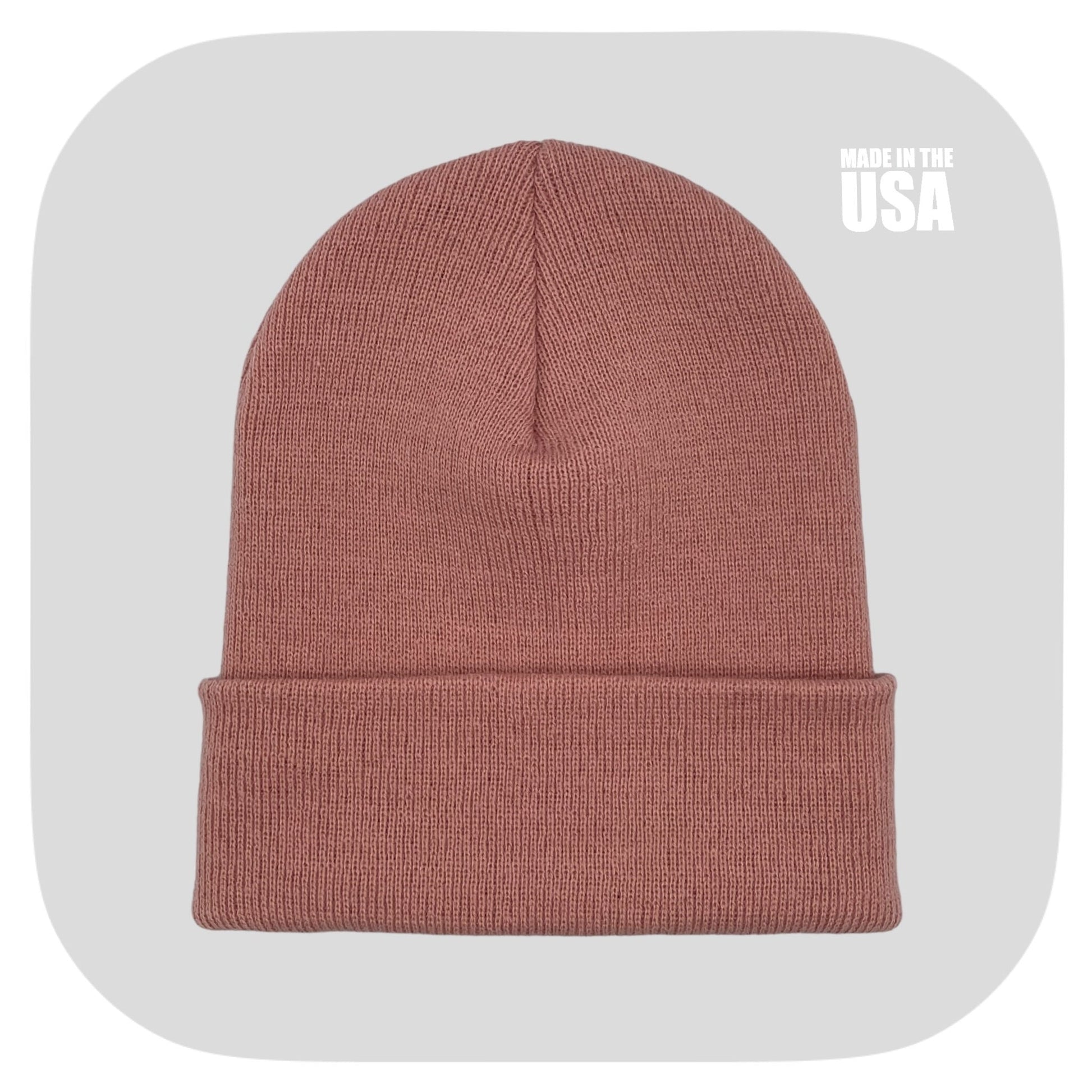 Blank Beanie Factory Cuffed Winter Hat, Wholesale price, Premium Quality, Black, Made in U.S.A - The Beanie Factory