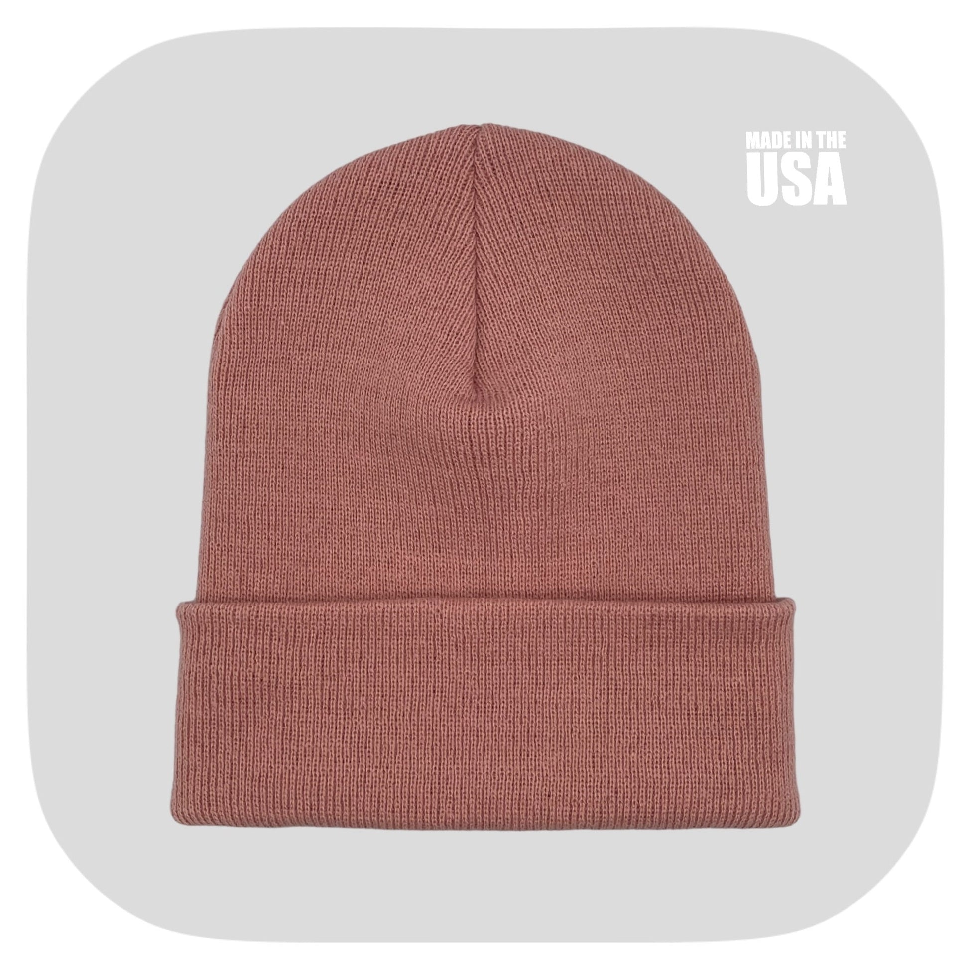 Blank Beanie Factory Cuffed Winter Hat, Wholesale price, Premium Quality, Burgundy, Made in U.S.A - The Beanie Factory