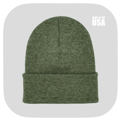 Blank Beanie Factory Cuffed Winter Hat, Wholesale price, Premium Quality, Orange, Made in U.S.A - The Beanie Factory