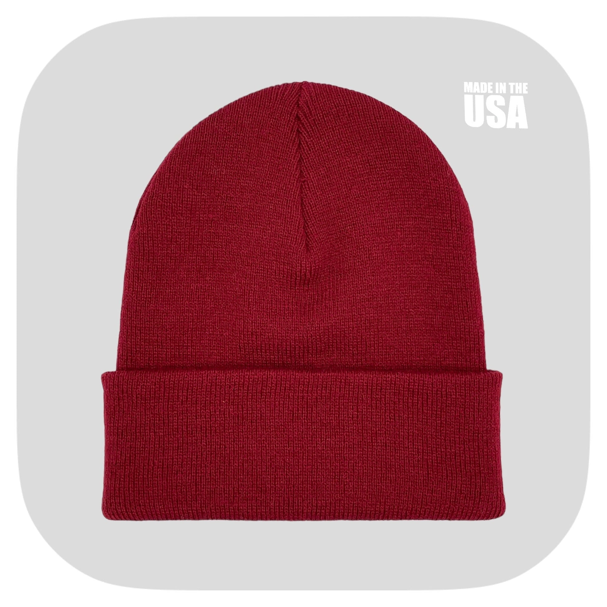 Blank Beanie Factory Cuffed Winter Hat, Wholesale price, Premium Quality, Orange, Made in U.S.A - The Beanie Factory