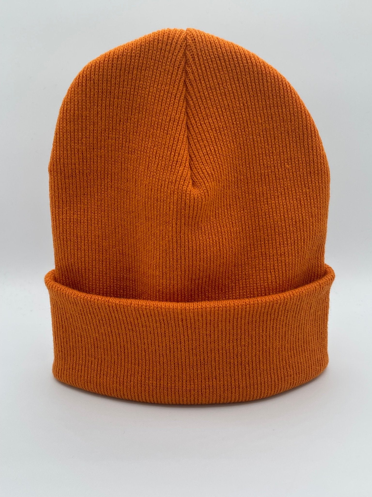 Blank Beanie Factory Cuffed Winter Hat, Wholesale price, Premium Quality, Orange, Made in U.S.A - The Beanie Factory