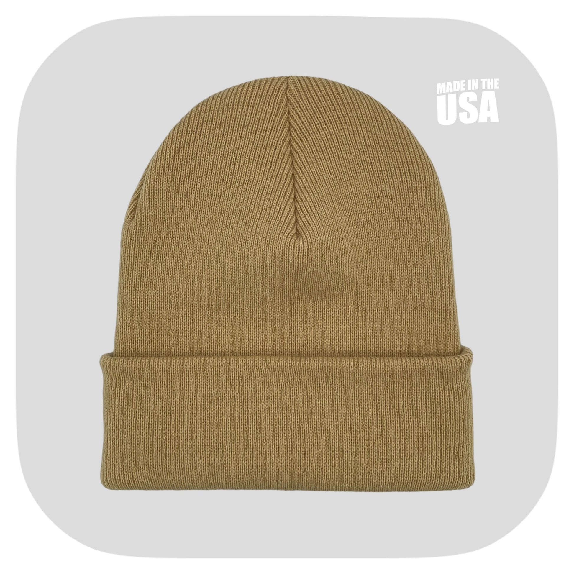 Blank Beanie Factory Cuffed Winter Hat, Wholesale price, Premium Quality, Red, Made in U.S.A - The Beanie Factory