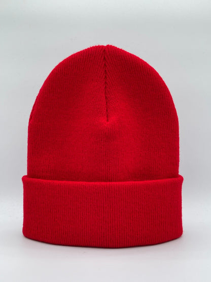 Blank Beanie Factory Cuffed Winter Hat, Wholesale price, Premium Quality, Red, Made in U.S.A - The Beanie Factory
