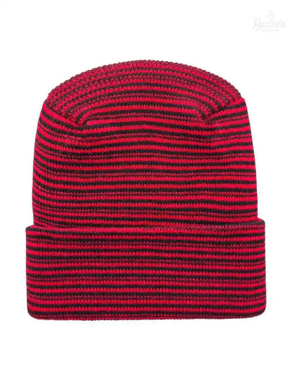 Cuffed Beanie - Circular knit  Winter Hat - H-Stitch - Contrast - Black / Red The Beanie Factory Custom, Personlize 