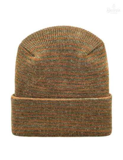 Cuffed Beanie - Circular knit  Winter Hat - H-Stitch - Contrast - Brown / Green The Beanie Factory Custom, Personlize 