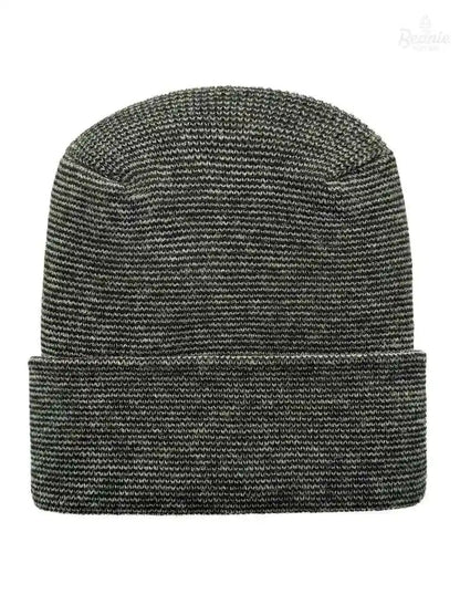 Cuffed Beanie - Circular knit  Winter Hat - H-Stitch - Fusion - Black / Green The Beanie Factory Custom, Personlize 