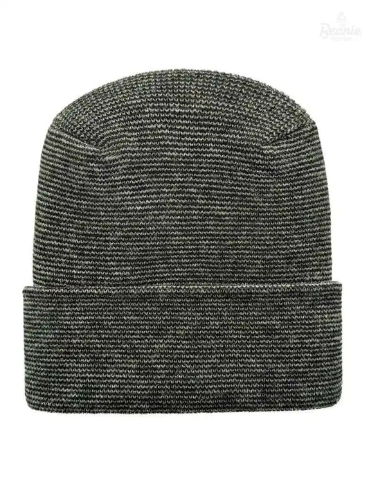 Cuffed Beanie - Circular knit  Winter Hat - H-Stitch - Fusion - Black / Green The Beanie Factory Custom, Personlize 