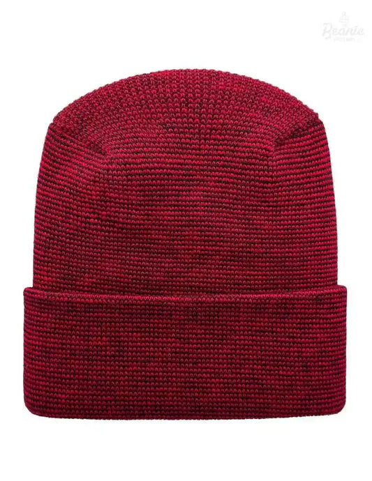 Cuffed Beanie - Circular knit  Winter Hat - H-Stitch - Fusion - Black / Red The Beanie Factory Custom, Personlize 