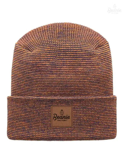 Cuffed Beanie - Circular knit  Winter Hat - H-Stitch - Fusion - Blue / Orange The Beanie Factory Custom, Personlize 