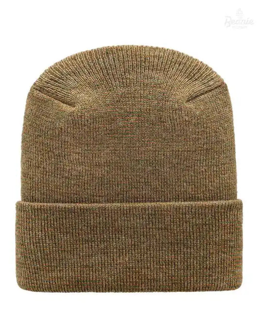 Cuffed Beanie - Circular knit  Winter Hat - H-Stitch - Fusion - Brown / Green The Beanie Factory Custom, Personlize 