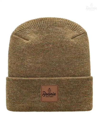 Cuffed Beanie - Circular knit  Winter Hat - H-Stitch - Fusion - Brown / Green The Beanie Factory Custom, Personlize 