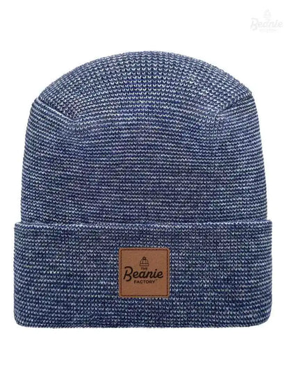 Cuffed Beanie - Circular knit  Winter Hat - H-Stitch - Fusion - Gray / Blue The Beanie Factory Custom, Personlize 