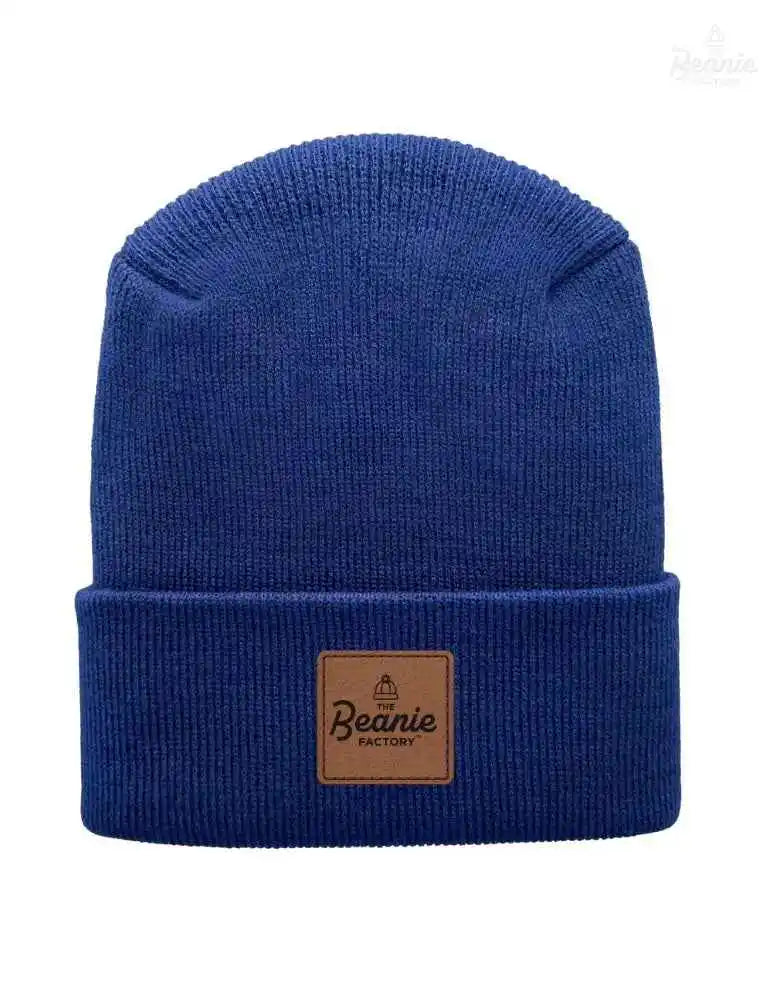Cuffed Beanie - Circular knit  Winter Hat - H-Stitch - Solid - Blue The Beanie Factory Custom, Personlize 
