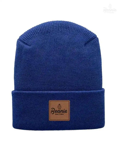 Cuffed Beanie - Circular knit  Winter Hat - H-Stitch - Solid - Blue The Beanie Factory Custom, Personlize 