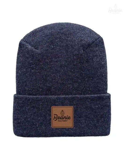 Cuffed Beanie - Circular knit  Winter Hat - H-Stitch - Solid - Denim The Beanie Factory Custom, Personlize 