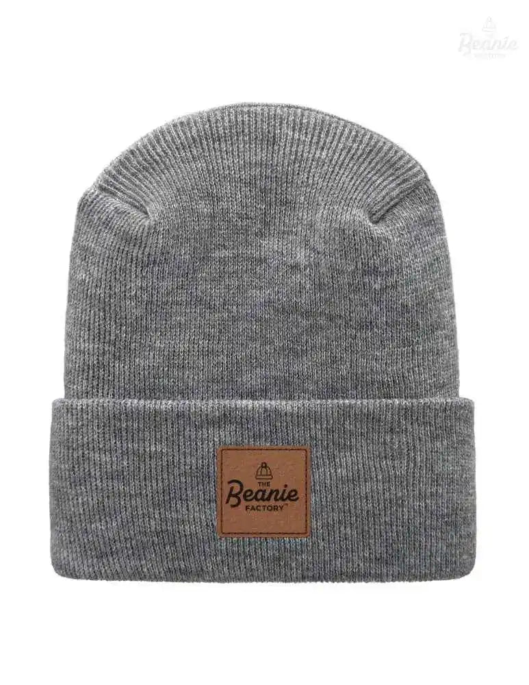 Cuffed Beanie - Circular knit  Winter Hat - H-Stitch - Solid - Gray The Beanie Factory Custom, Personlize 