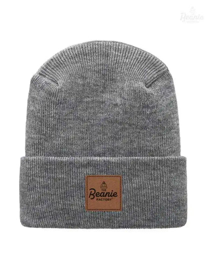 Cuffed Beanie - Circular knit  Winter Hat - H-Stitch - Solid - Gray The Beanie Factory Custom, Personlize 