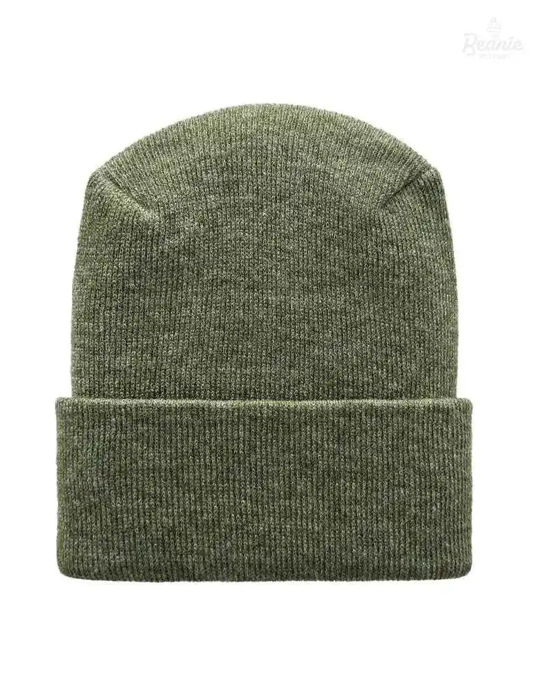 Cuffed Beanie - Circular knit  Winter Hat - H-Stitch - Solid - Green The Beanie Factory Custom, Personlize 
