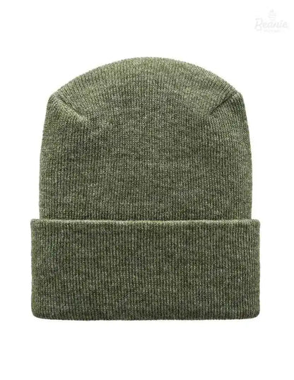 Cuffed Beanie - Circular knit  Winter Hat - H-Stitch - Solid - Green The Beanie Factory Custom, Personlize 