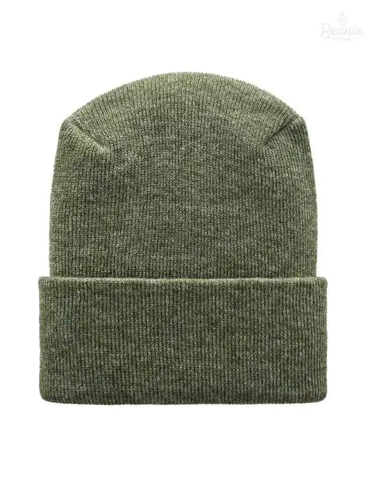 Cuffed Beanie - Circular knit  Winter Hat - H-Stitch - Solid - Green The Beanie Factory Custom, Personlize 