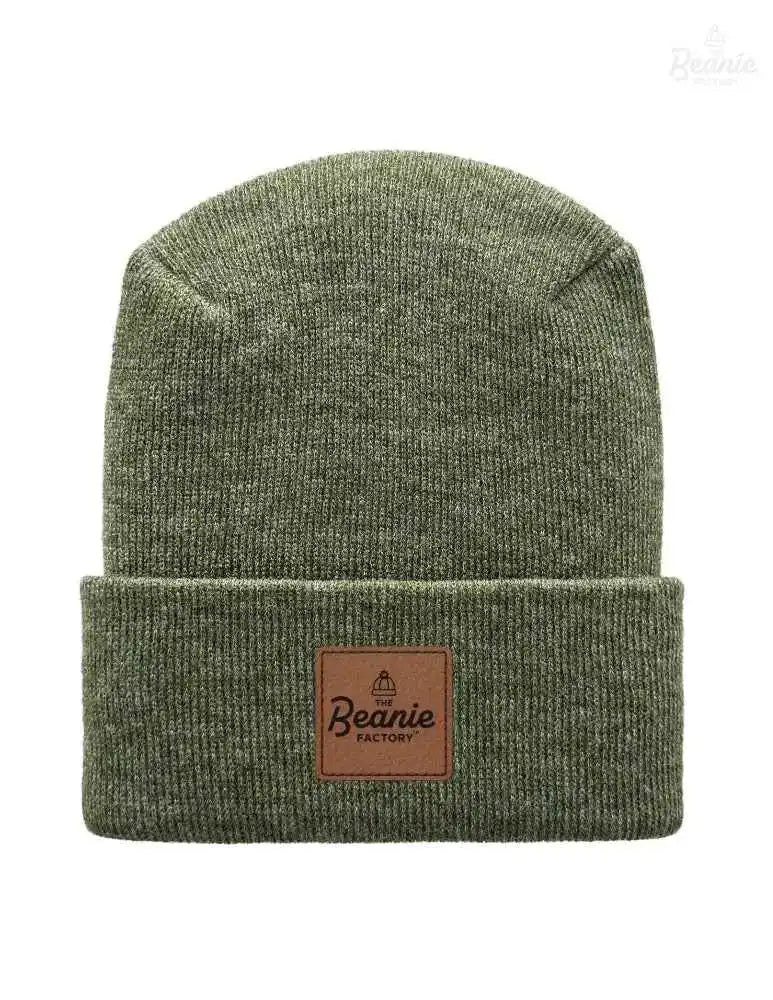 Cuffed Beanie - Circular knit  Winter Hat - H-Stitch - Solid - Green The Beanie Factory Custom, Personlize 