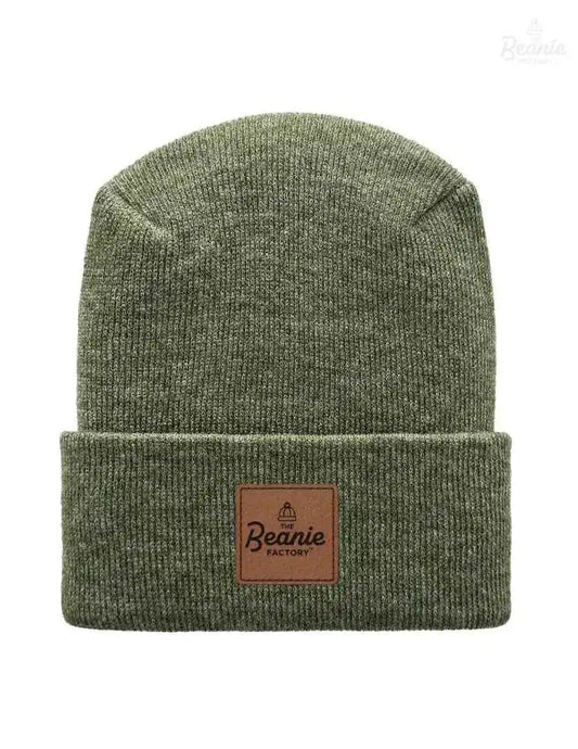 Cuffed Beanie - Circular knit  Winter Hat - H-Stitch - Solid - Green The Beanie Factory Custom, Personlize 