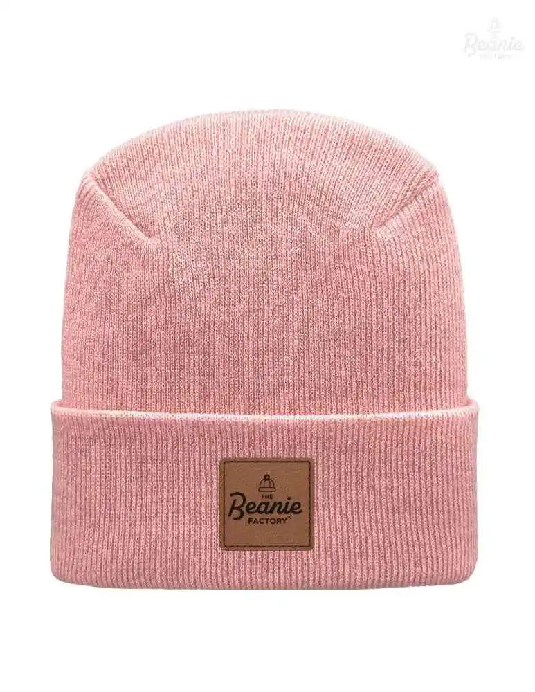 Cuffed Beanie - Circular knit  Winter Hat - H-Stitch - Solid - Pink The Beanie Factory Custom, Personlize 