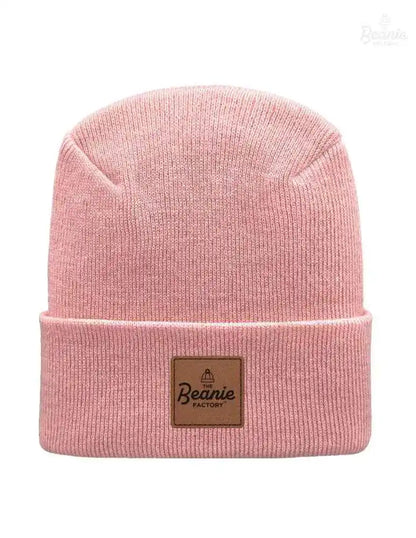 Cuffed Beanie - Circular knit  Winter Hat - H-Stitch - Solid - Pink The Beanie Factory Custom, Personlize 