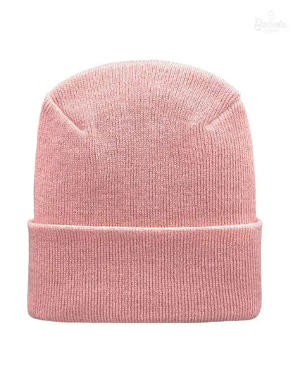 Cuffed Beanie - Circular knit  Winter Hat - H-Stitch - Solid - Pink The Beanie Factory Custom, Personlize 