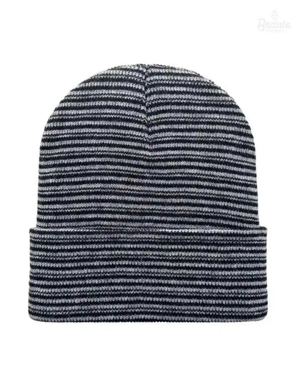 Cuffed Beanie - Circular knit  Winter Hat - Traditional - Contrast - Black / Gray The Beanie Factory Custom, Personlize 