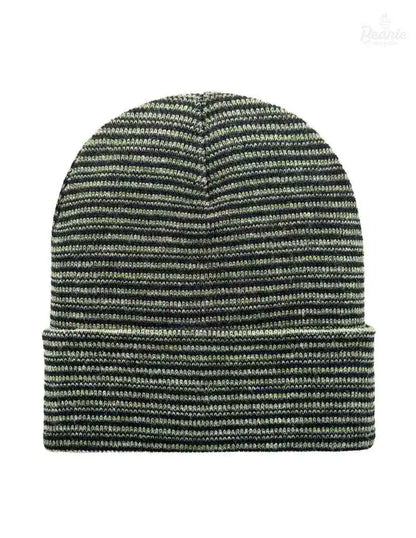 Cuffed Beanie - Circular knit  Winter Hat - Traditional - Contrast - Black / Green The Beanie Factory Custom, Personlize 