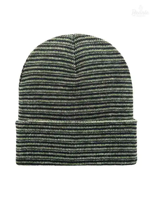 Cuffed Beanie - Circular knit  Winter Hat - Traditional - Contrast - Black / Green The Beanie Factory Custom, Personlize 