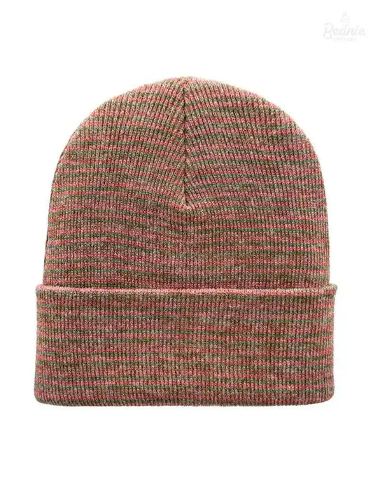 Cuffed Beanie - Circular knit  Winter Hat - Traditional - Contrast - Burgundy / Green The Beanie Factory Custom, Personlize 