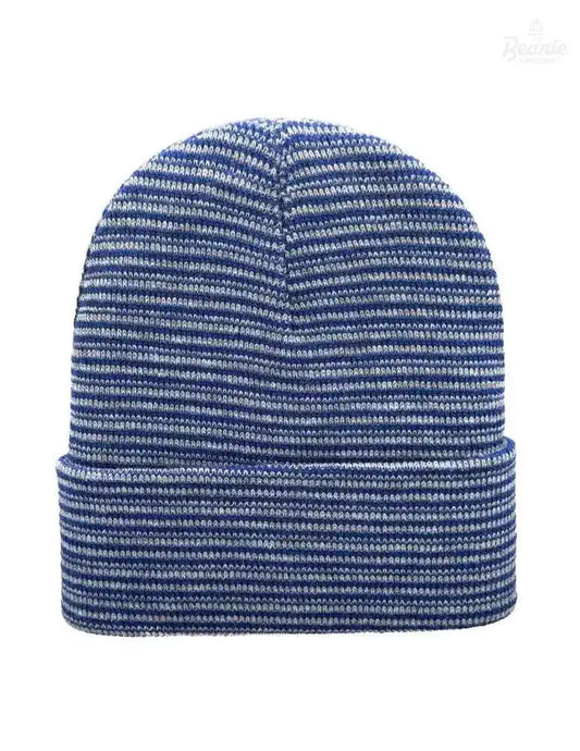 Cuffed Beanie - Circular knit  Winter Hat - Traditional - Contrast - Gray / Blue The Beanie Factory Custom, Personlize 