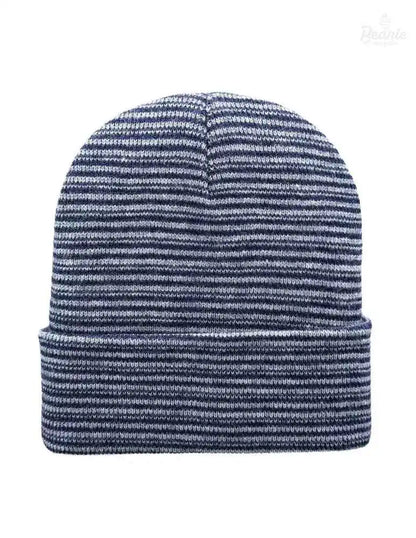 Cuffed Beanie - Circular knit  Winter Hat - Traditional - Contrast - Gray / Denim The Beanie Factory Custom, Personlize 