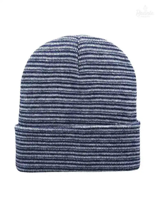 Cuffed Beanie - Circular knit  Winter Hat - Traditional - Contrast - Gray / Denim The Beanie Factory Custom, Personlize 
