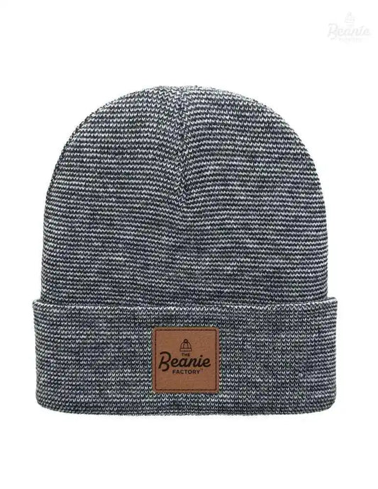 Cuffed Beanie - Circular knit  Winter Hat - Traditional - Fusion - Black / Gray The Beanie Factory Custom, Personlize 