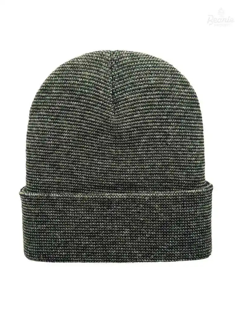 Cuffed Beanie - Circular knit  Winter Hat - Traditional - Fusion - Black / Green The Beanie Factory Custom, Personlize 