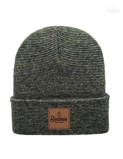 Cuffed Beanie - Circular knit  Winter Hat - Traditional - Fusion - Black / Green The Beanie Factory Custom, Personlize 