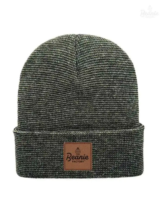Cuffed Beanie - Circular knit  Winter Hat - Traditional - Fusion - Black / Green The Beanie Factory Custom, Personlize 