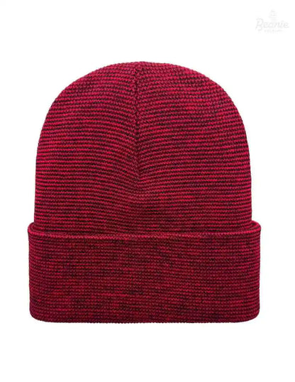 Cuffed Beanie - Circular knit  Winter Hat - Traditional - Fusion - Black / Red The Beanie Factory Custom, Personlize 