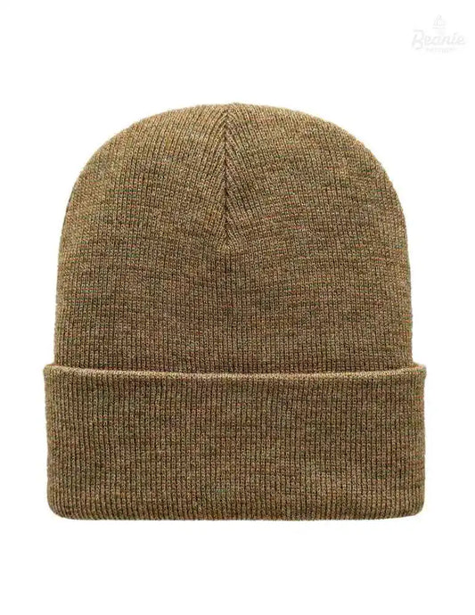 Cuffed Beanie - Circular knit  Winter Hat - Traditional - Fusion - Brown / Green The Beanie Factory Custom, Personlize 