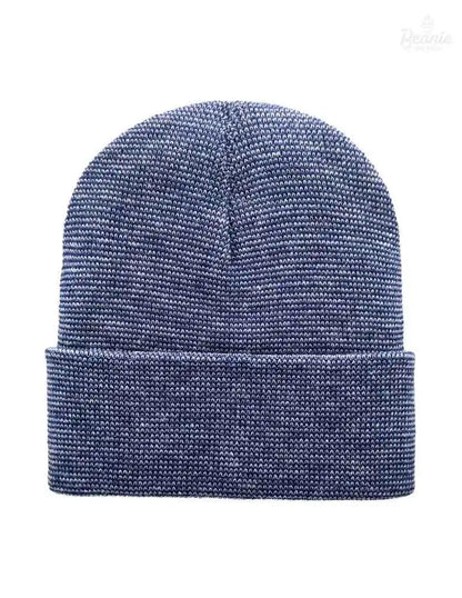 Cuffed Beanie - Circular knit  Winter Hat - Traditional - Fusion - Gray / Blue The Beanie Factory Custom, Personlize 